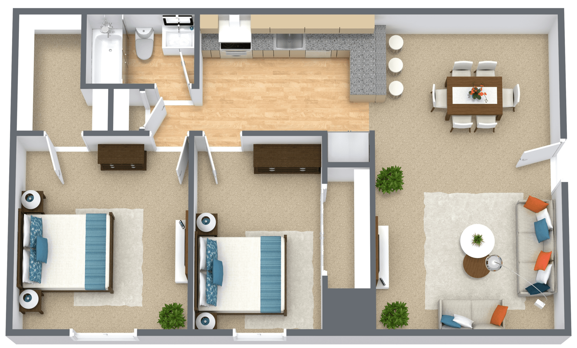 Pool amenities Waterford Apartments